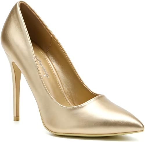 Image of 4inch Closed Toe Stiletto High Heels Pumps | Pointed Toe Heels,Slip On Heels,Sexy Heels,Comfortable Pumps Shoes,Work Wedding Heels,Classic Pumps,Dressy Heels