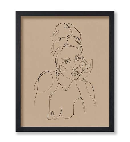 Poster Lady dessin d'art abstrait en ligne continue pour déco chambre