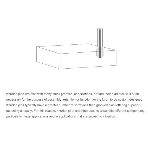 QUARKZMAN 3,1x35mm 304 Edelstahl Zylinderstifte, 60 Stück gerändelter Kopf flach gefast Zylinderstift, zylindrischer Stift zur Positionierung von Bettenregalstützen und Regalböden