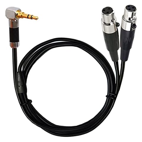 Shuigu 3.5mm to Dual Mini 3Pin XLR Cable, Dual Mini 3Pin XLR Female to 3.5mm 1/8" TRS Male Plug Y Audio Cable for Camera SLR Camera Microphone (1.8meter/6FT) Cover