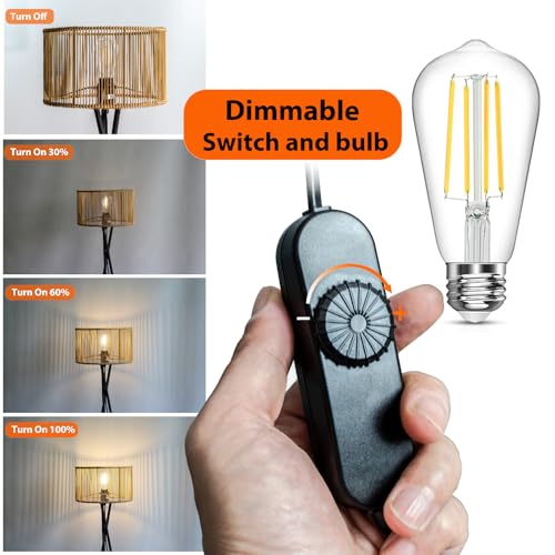Lámpara de pie LED de diseño industrial con trípode metálico y madera 2