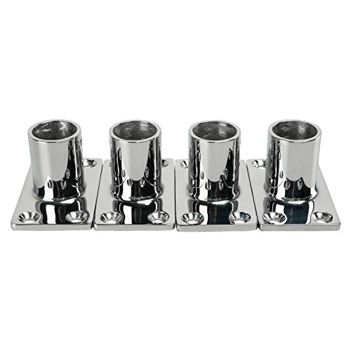 Yaemarine 4 Packs 1'' 25Mm Marine Hardware Boat Rectangular Base Marine Boat Handrail Fitting Hardware Stainless Steel Boat Accesssory For Boat Marine #TOP2
