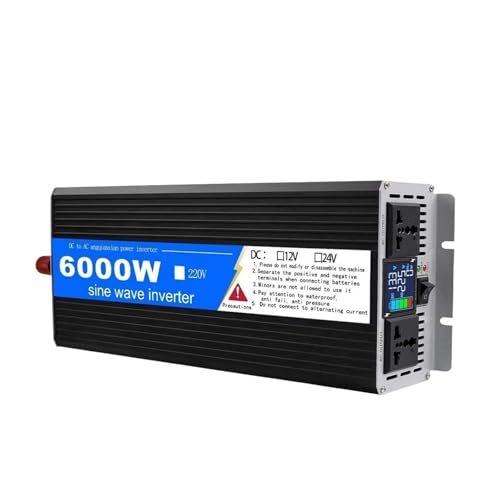 Power Inversor Corriente Inversor Onda Sinusoidal para Pura 6KW 3.2kW 4KW 5KW DC 12V24V AC 220V 60Hz Convertidor Banco Energía Portátil Transformador Solar Coche(3200W,24V,220V 60hz)