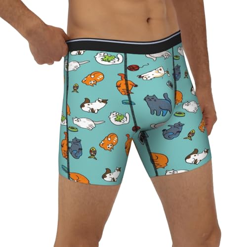Cat underwear Boys' Cartoon Boxer Brief Cats Panties Comfort Flex Waistband Kitten Printed Boxer Briefs for Men2