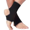 NeoTech Care Ankle Support Sleeve – Open Heel, Light, Elastic & Breathable Knitted Fabric – Medium Compression – For Men, Women, Kids – Right or Left Foot (Black Color, Size M, 1 Pair)