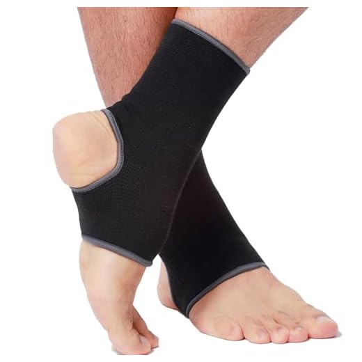 NeoTech Care Ankle Support Sleeve - Open Heel, Light, Elastic & Breathable Knitted Fabric - Medium Compression - For Men, Women, Kids - Right or Left Foot - Black Color (Size L, 1 Pair)