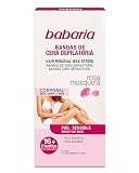 Babaria rosa mosqueta bandas de cera depilatoria piel sensible 16 unidades