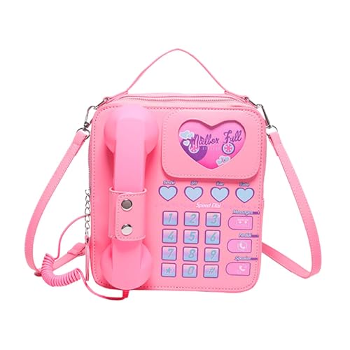 Sac bandoulière téléphone femme en PU rose pour le bureau