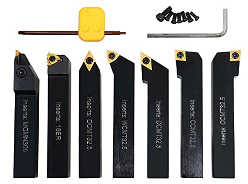 Accusize Industrial Tools 3/4'' Shank 7 Pc Indexable Carbide Turning Tool Set in Fitted Box, 2387-2006 - Thumbnail 3