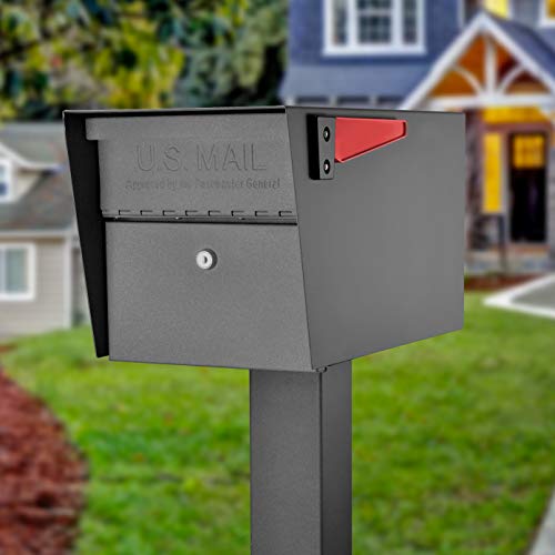 Mail Boss 7505 Mail Manager Curbside Locking Security Mailbox, Granite