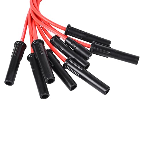 RLP Silicone Spark Plug Wires Set Red 8.0mm Compatible with Chevy GMC C2500 C3500 k2500 K3500 P30 Express P3500 Savana V8 7.4L with Coil Wire- Set of 9 by RLP - Used condition - Image 2