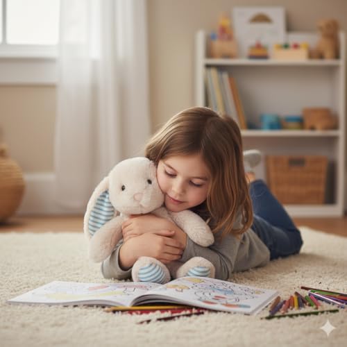 WEIGEDU Beige Cream Bunny Rabbit Stuffed Animals Plush Toys — view 6