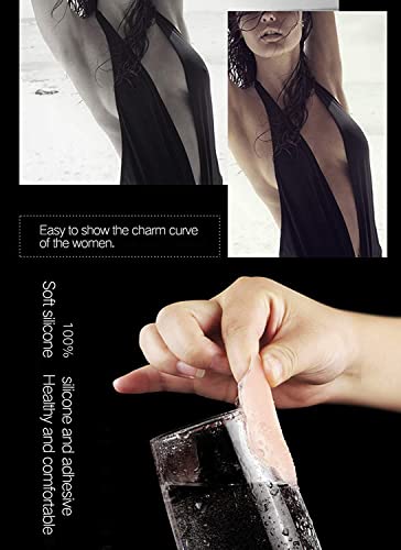 Diravo 8 Pairs Silicone Nipple Covers Women's Reusable Adhesive Invisible Nipple Pasties Nippleless Covers Round Nude #TOP2