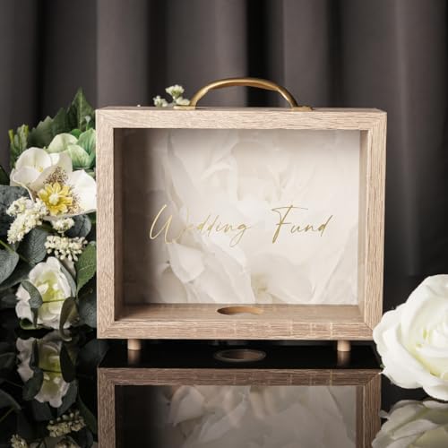 Nikita Wedding Fund Box - Wedding Savings Money Box - Engagement Gifts for Couples - Wedding Fund Piggy Bank - Wedding Honeymoon Fund Box - Luxury Engagement Gift - Money Saver for Cash and Coins