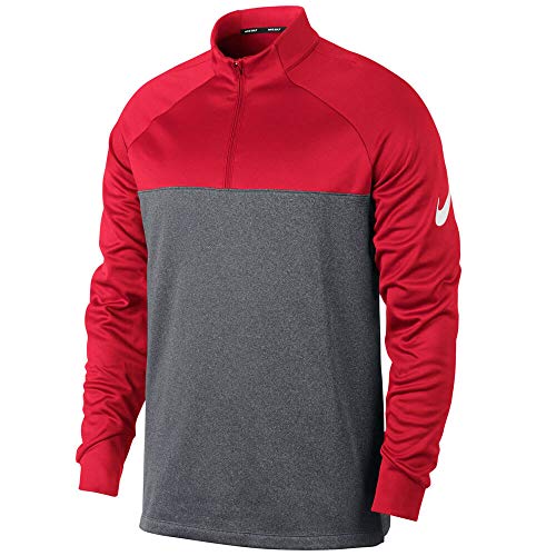 Nike Therma Core Half-Zip Men's Golf Top (Team Crimson/Dark Grey, 2XL)