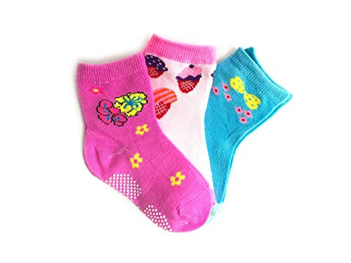kit 12 pares de meias para crianças 6 a 12 meses meninas anti derrapante aprender a andar