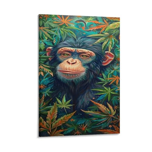 Décoration murale singe toile décorative maison et affiche animalière - 5
