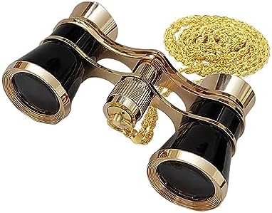 AouloveS Opera Glasses Binoculars 3 X 25 Compact and Lightweight Optical BK7 Theater Glasses with Chain for Adults Kids Women in Concert Theater Opera (Black)