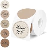 Starziwen 500 Labels/Roll 2" Gradient Brown Round Thermal La...