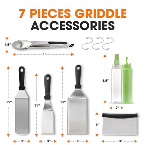 Set profesional de espátulas para parrilla y plancha, 7 piezas miniatura 3