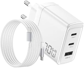 Chargeur USB C 70W pour Macbook, Charge Rapide 3 Ports PD…