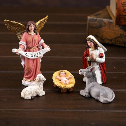 Figurines de crèche de Noël en résine décoration table stable - 6