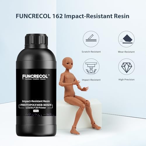 Image of Tough 3D Printer Resin, Wear Resistant & Impact-Tough Resin for BJD Models & Articulated Figures, High Precision Soomth Matte Finish 3D Printing Liquid for LCD DLP MSLA Printers (Brown, 1KG)