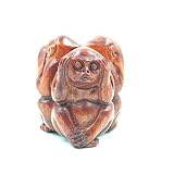QJJML 3 Singes De La Sagesse Accessoires De Décoration Intérieure Figurines De Petits Singes Les Trois Decoration Statue, Sourds/Aveugles/Muets Statue,20cm,Polyrésine (Couleur : A)