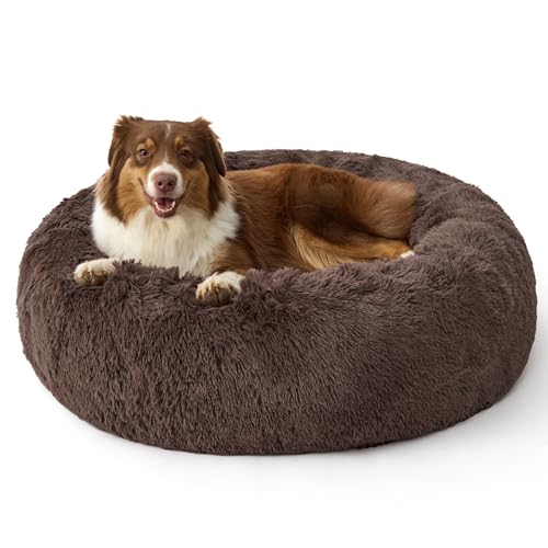 Bedsure SupportMax™ Calming Donut Bed (Large 36in, Chestnut Brown)