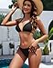 Zuvebamyo Women's Triangle Bikini Sets Two Piece Double Straps Halter Swimsuit Tie Side String Cheeky Bathing Suits Black XL