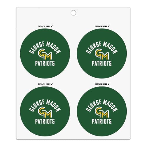 George Mason University Patriots Logo Refrigerator Fridge Locker Vinyl Circle Magnet Set