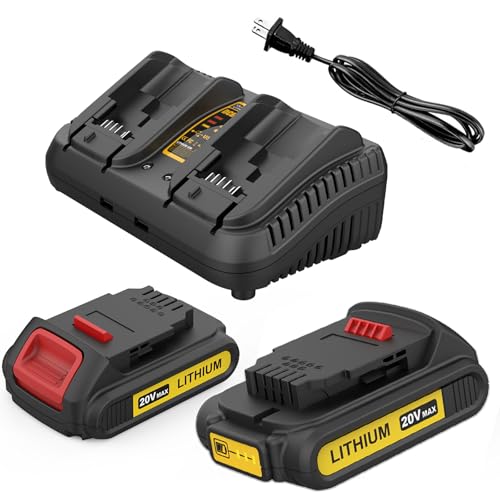 2-Pack 3500mAh Battery Combo Replacement for Dewalt 20V Lithium Battery and Charger Compatible with Dewalt DCB102 DCB104 DCB118 DCB115 DCB206 DCB204 by Bakipante - Used condition - CA$69.34