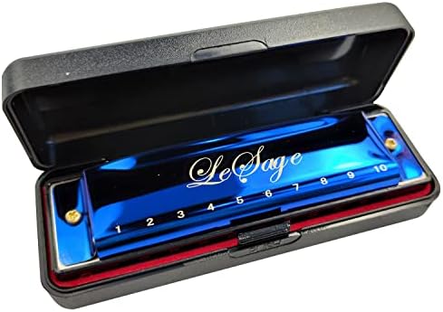 LeSage Blues Harmonica for Beginners Kids Adult 10 Hole Diatonic Harmonica Key of Blue Harmonica Childrens Mouth Organ Harp Hermonica Armonica Gift