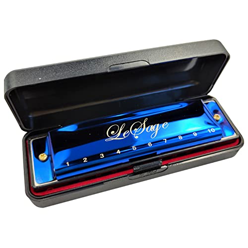 Lesage Blues Harmonica For Beginners Kids Adult 10 Hole Diatonic Harmonica Key Of Blue Harmonica Childrens Mouth Organ Harp Hermonica Armonica Gift #TOP28