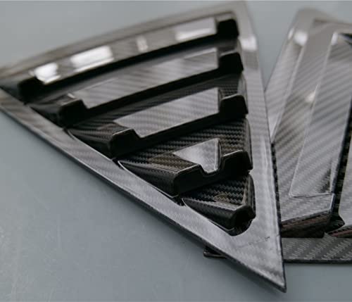 Sport Style Gloss Black Carbon Fiber Print Quarter Window Scoops Louvers For Toyota Corolla Sedan 2014 2015 2016 2017 2018 (Carbon Fiber Style) #TOP4