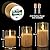 Eywamage Gold Glass Flameless Pillar Candles with Remote, Flickering Battery Operated Christmas LED Candles Set of 3