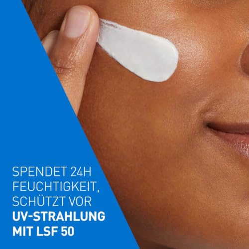 CeraVe Moisturising Face Cream SPF 50, UVA & UVB Protection, 50 ml | For normal to dry skin, light texture, with hyaluronic acid, niacinamide, vitamin E and ceramides, dermatologically tested - View 8