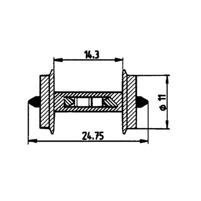 Preisvergleich Produktbild Roco Radsatz 11Mm F Besetztmeld