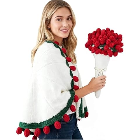 Acteb Crochet Flower Bouquet Blanket Cover