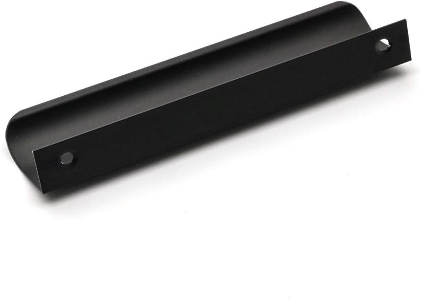 Goldenwarm 25 Pack Black Cabinet Handles 5 Inch Finger Pulls for Cabinets Black Edge Pulls for Dresser Drawers Modern Kitchen Hardware, Aluminum Alloy