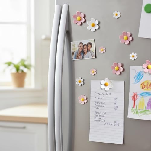 20 Imánes Decorativos de Flor Rosa y Blanco miniatura 5
