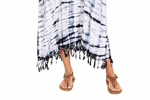 Image of Beautybatik Women Hippie Tie Dye Caftan Kaftan Loungewear Maxi Plus Size Long Dress XL to 4X