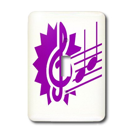 Clé de sol huitième notes violet plaque de déco pour studio - 3