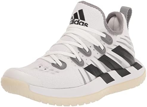 adidas Tênis masculino Stabil Next Gen de handebol, Branco/Preto