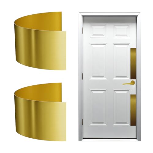 KOSHKA 2pc. Door Push Plate Peel and Stick Pet Scratch Plate (Brushed Brass Finish)