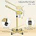 Facial Steamer Professional with More Steam for Deep Cleansing and Hydration, Estheticians Steamer on Wheels with Time Setting, Face Steamer Adjustable Height for Beauty, Spa and Home Use（Golden）