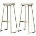 Tabourets de Bar Modernes Lot de 2, Tabouret de Bar sans Dossier avec Repose-Pieds, Chaise pour Cuisine, Salle à Manger et Salon, Assise en Velours Blanc/Gris, Chaises à Pattes dorées