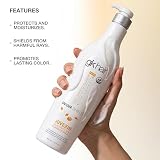 GK HAIR Global Keratin Odżywka Kolorowa Tarcza (650 ml/ 29,9 fl. uncji) Głęboko oczyszczająca ochrona termiczna dla zniszczonych i wysuszonych włosów puszących się i kręconych