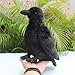 POPOTATO Large Crow Stuffed Animal Realistic 9.44'' Black Crow Plush Stuffed Animal Pillow Soft Little Bird Raven Stuffed Doll for Friends Gifts