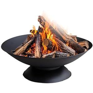 Generise Fire Pit – ‘Hot Sphere’ – 55cm Diameter Rustic Black Fire Bowl with Iron Poker